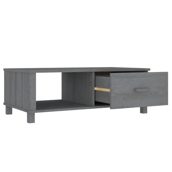 sofabord HAMAR 100x55x35 cm massivt fyrretræ mørkegrå