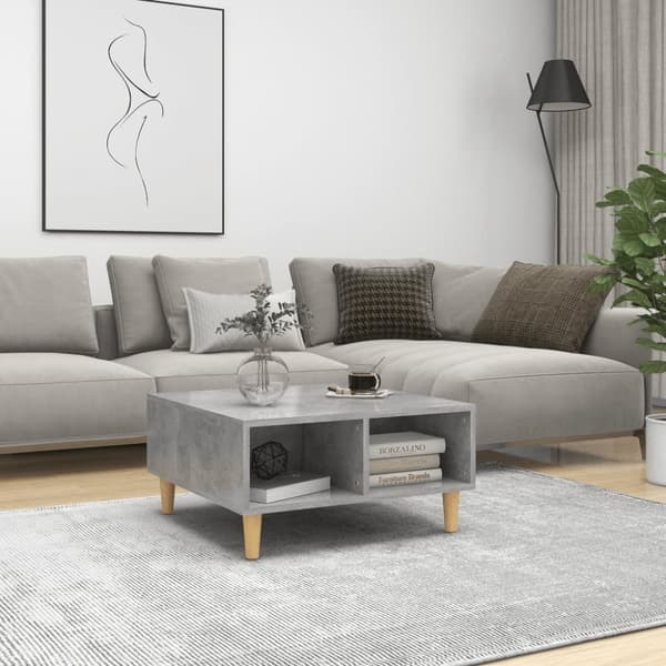 Sohvapöytä betoninharmaa 60x60x30 cm lastulevy