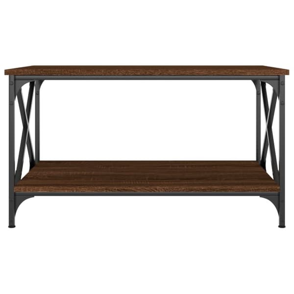 Soffbord brun ek 80x50x40 cm konstruerat trä och järn