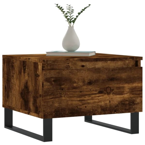 Soffbord 2 st rökfärgad ek 50x46x35 cm konstruerat trä