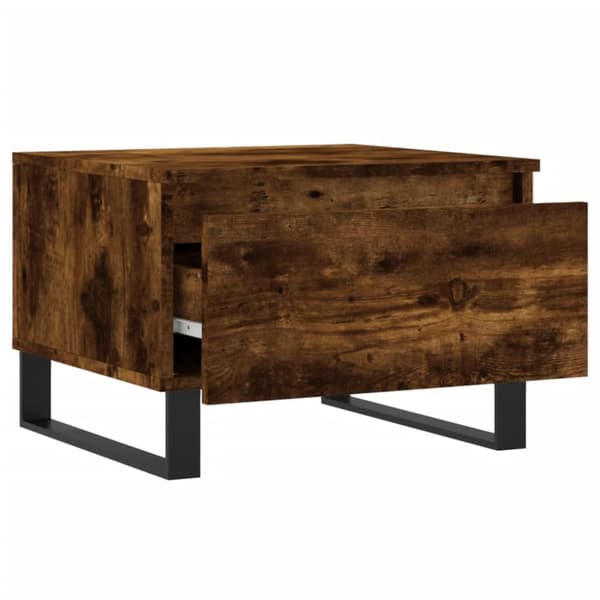 Soffbord 2 st rökfärgad ek 50x46x35 cm konstruerat trä