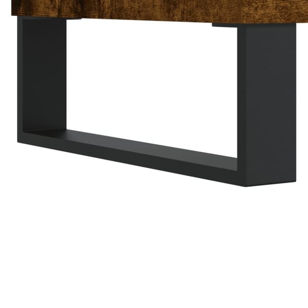 Soffbord 2 st rökfärgad ek 50x46x35 cm konstruerat trä