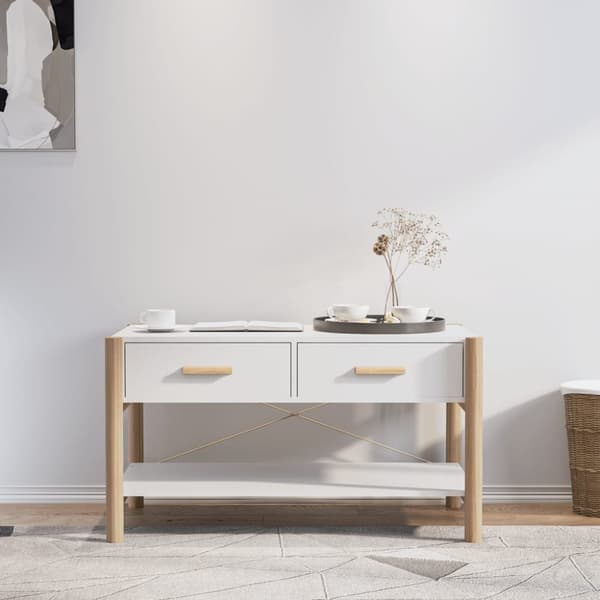 Soffbord vit 82x48x45 cm konstruerat trä