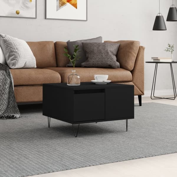 Soffbord svart 55x55x36,5 cm konstruerat trä