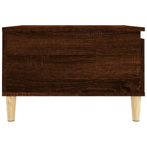 sofabord 55x55x36,5 cm konstrueret træ brun egetræsfarve