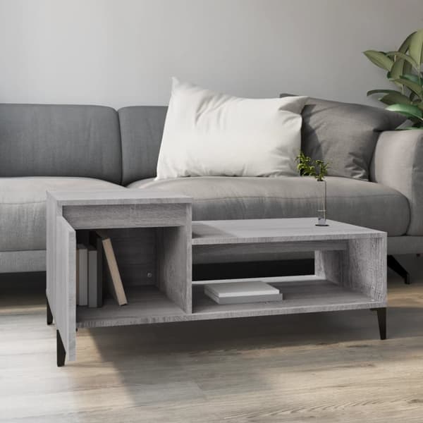 Sohvapöytä harmaa Sonoma 100x50x45 cm tekninen puu