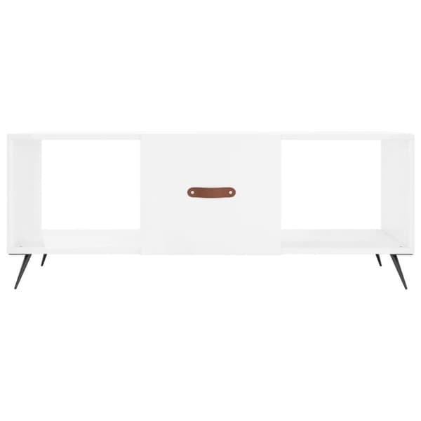 Soffbord vit högglans 102x50x40 cm konstruerat trä
