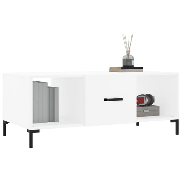 Soffbord vit 102x50x40 cm konstruerat trä