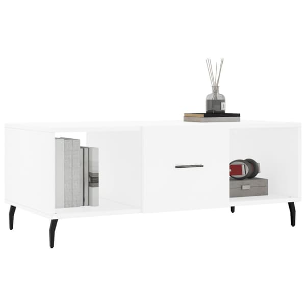 Soffbord vit 102x50x40 cm konstruerat trä