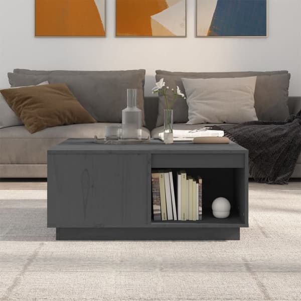 Sohvapöytä harmaa 80x81x36,5 cm täysi mänty