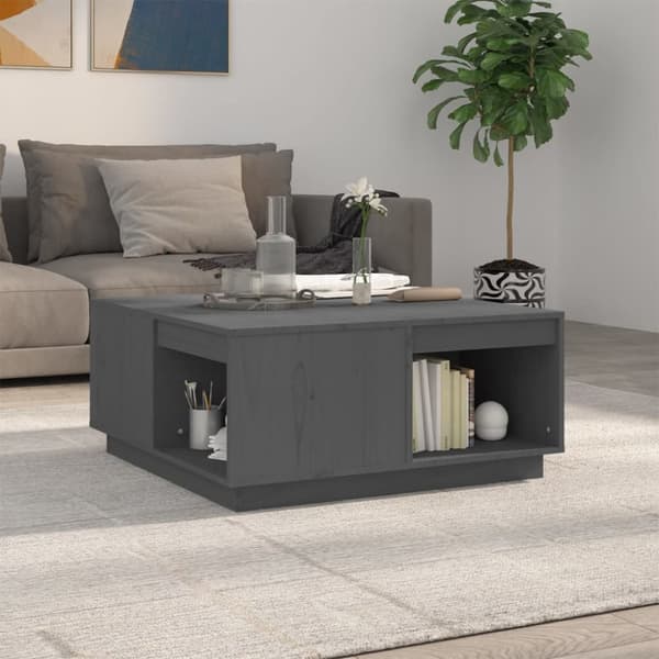 Sohvapöytä harmaa 80x81x36,5 cm täysi mänty