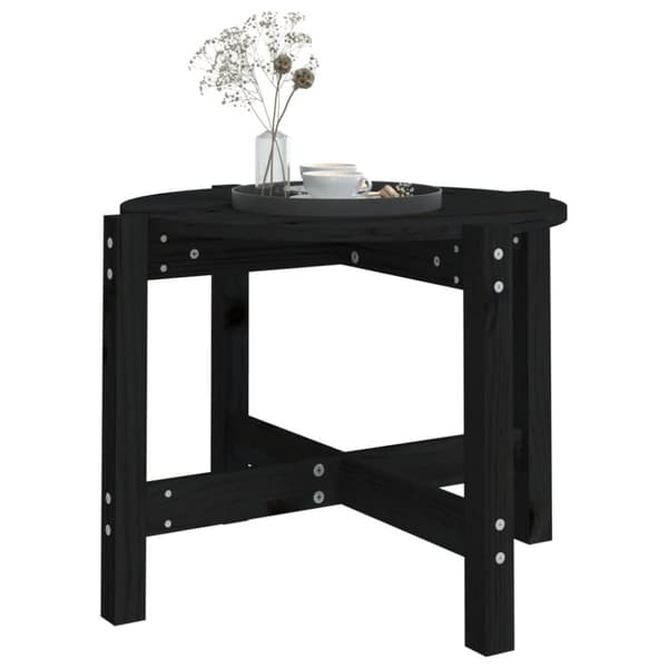 Soffbord svart Ø 62,5x45cm massiv furu