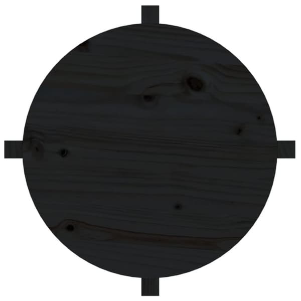 Soffbord svart Ø 62,5x45cm massiv furu