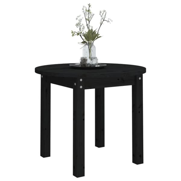 Soffbord svart Ø 55x45cm massiv furu