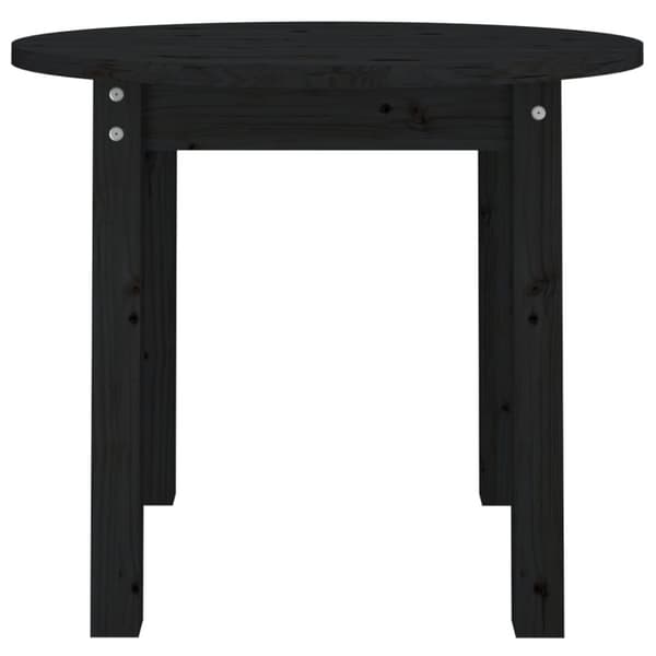 Soffbord svart Ø 55x45cm massiv furu