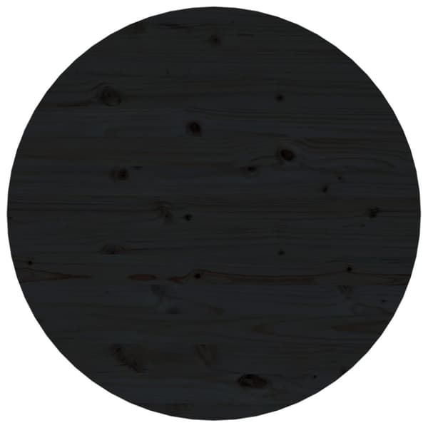 Soffbord svart Ø 55x45cm massiv furu