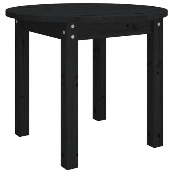 Soffbord svart Ø 55x45cm massiv furu