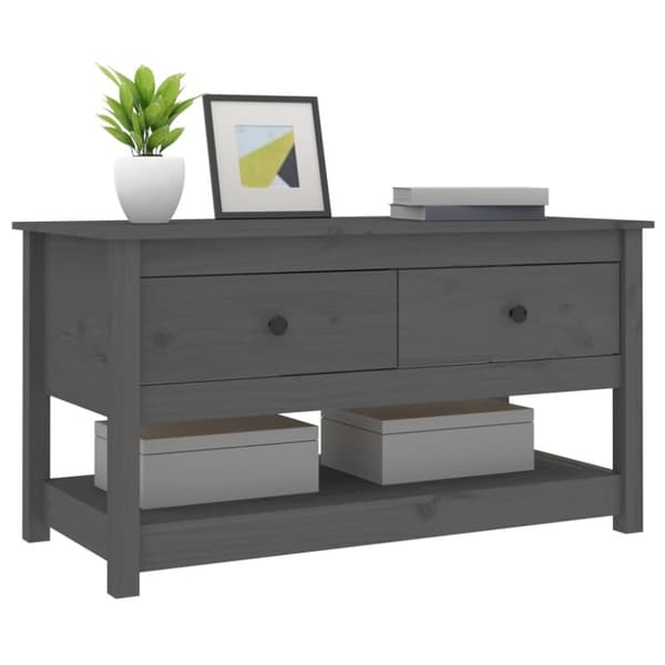 Sohvapöytä harmaa 102x49x55 cm täysi mänty