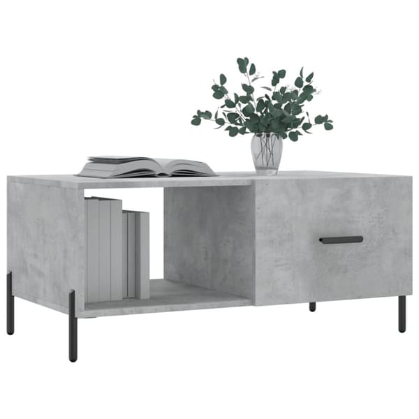 Soffbord betonggrå 90x50x40 cm konstruerat trä