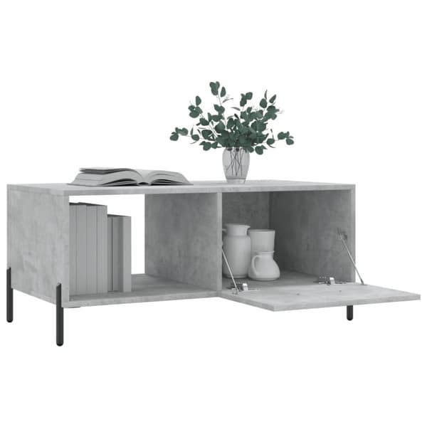 Soffbord betonggrå 90x50x40 cm konstruerat trä