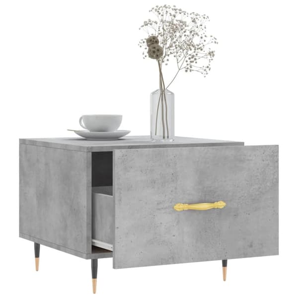Soffbord betonggrå 50x50x40 cm konstruerat trä