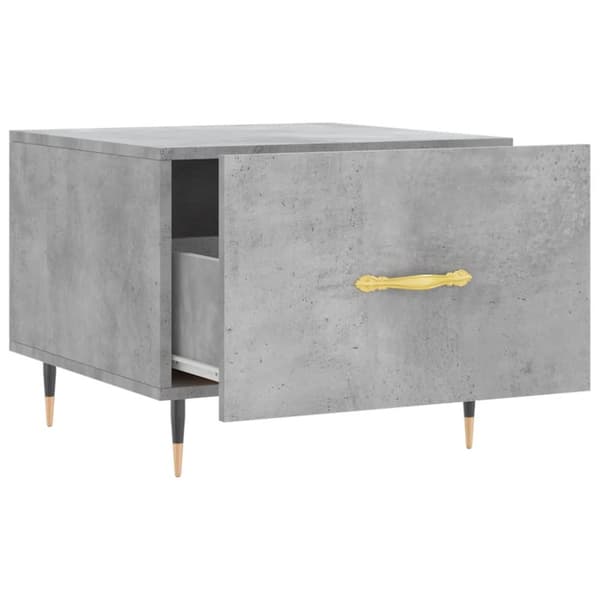 Soffbord betonggrå 50x50x40 cm konstruerat trä