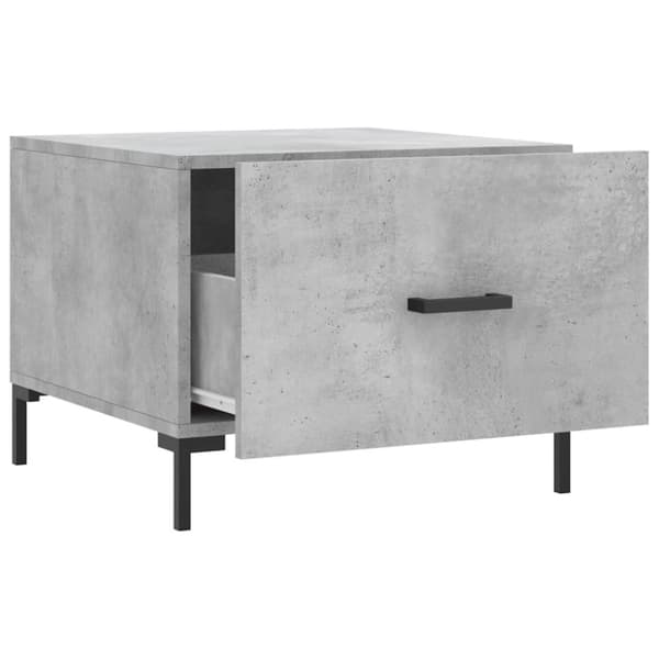 Soffbord betonggrå 50x50x40 cm konstruerat trä