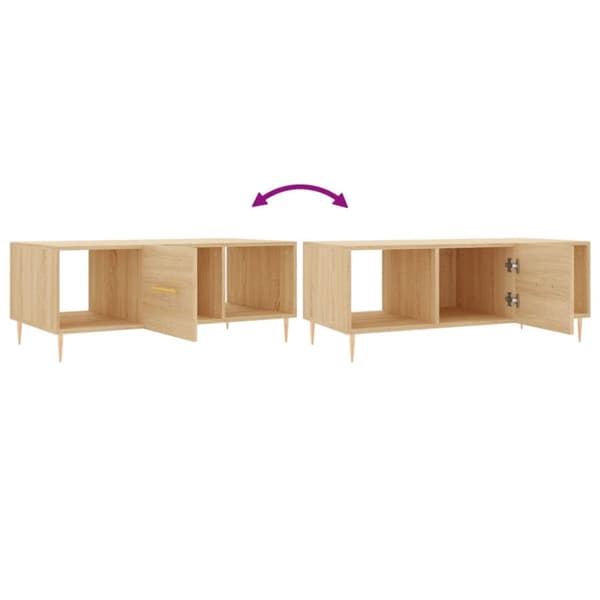 Soffbord sonoma-ek 102x50x40 cm konstruerat trä
