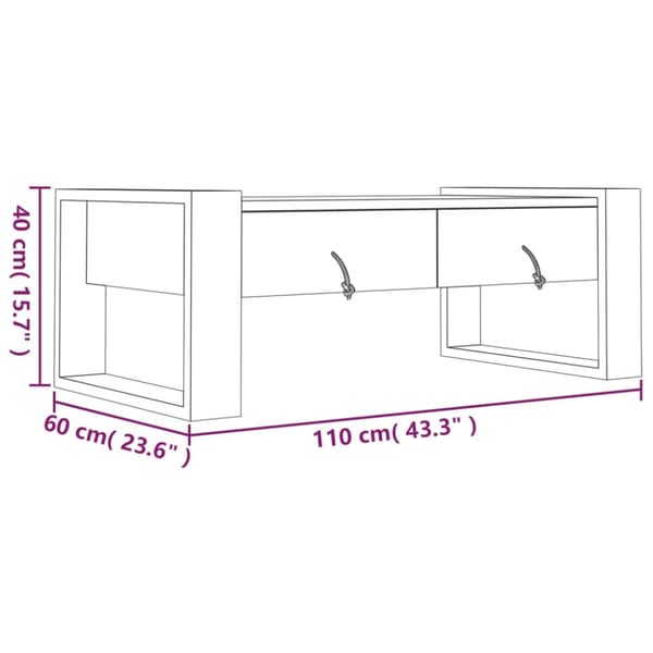 sofabord 110x60x40 cm massivt teaktræ