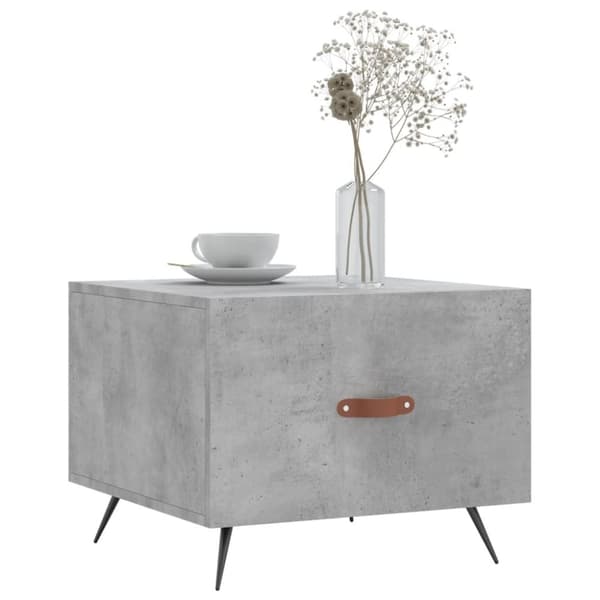 Soffbord betonggrå 50x50x40 cm konstruerat trä