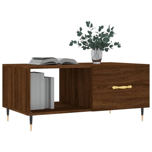 Soffbord brun ek 90x50x40 cm konstruerat trä
