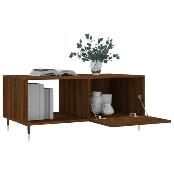 Soffbord brun ek 90x50x40 cm konstruerat trä