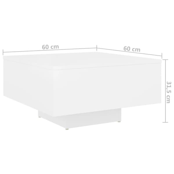 Soffbord vit 60x60x31,5 cm konstruerat trä