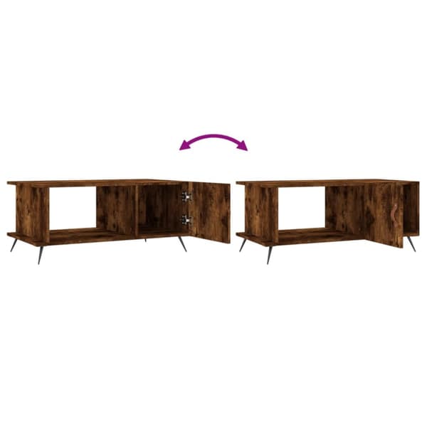 sofabord 90x50x40 cm konstrueret træ røget egetræsfarve