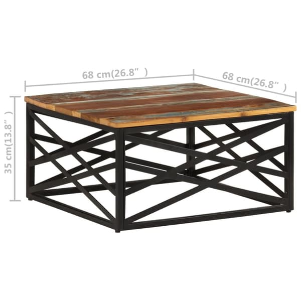 Sohvapöytä 68x68x35 cm kierrätetty täyspuu