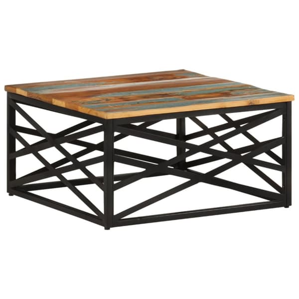 Sohvapöytä 68x68x35 cm kierrätetty täyspuu