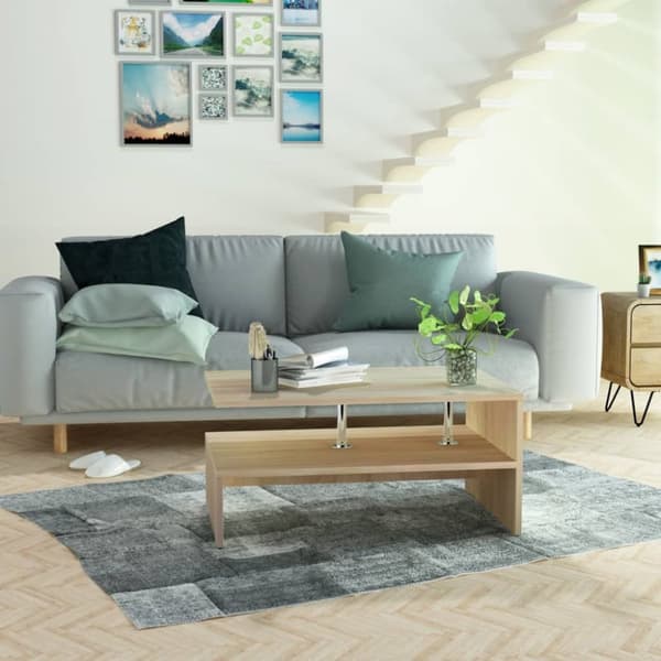 Soffbord spånskiva 90x59x42 cm ekfärg
