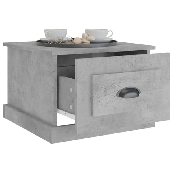 Soffbord betonggrå 50x50x35 cm konstruerat trä