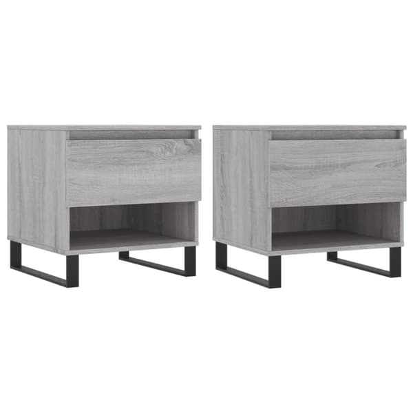 sofaborde 2 stk. 50x46x50 cm konstrueret træ grå sonoma-eg