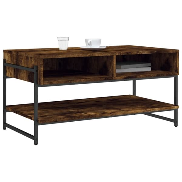 Soffbord rökfärgad ek 90x50x45 cm konstruerat trä