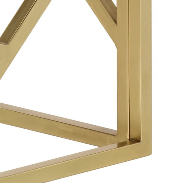 Soffbord guld rostfritt stål och härdat glas