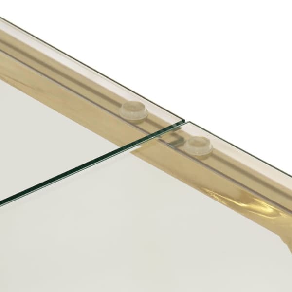 Soffbord guld rostfritt stål och härdat glas