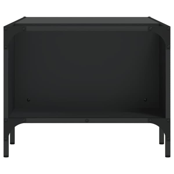 Soffbord med hylla svart 100x51x40 cm konstruerat trä