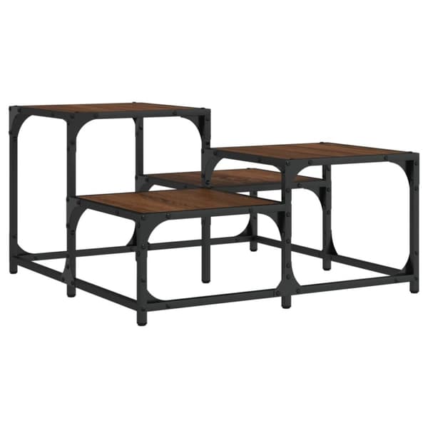 Soffbord brun ek 68x68x40 cm konstruerat trä