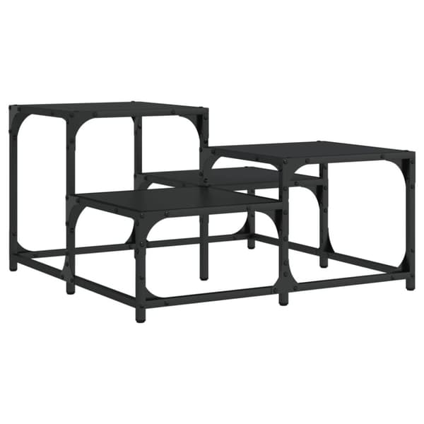 Soffbord svart 68x68x40 cm konstruerat trä