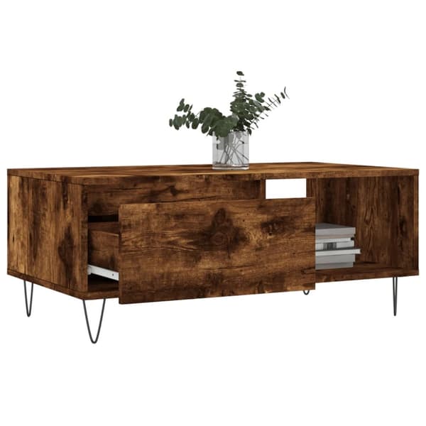 Soffbord rökfärgad ek 90x50x36,5 cm konstruerat trä