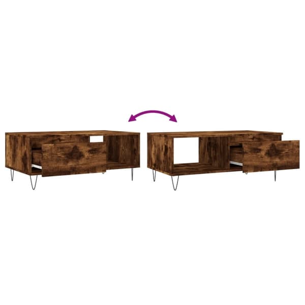 Soffbord rökfärgad ek 90x50x36,5 cm konstruerat trä