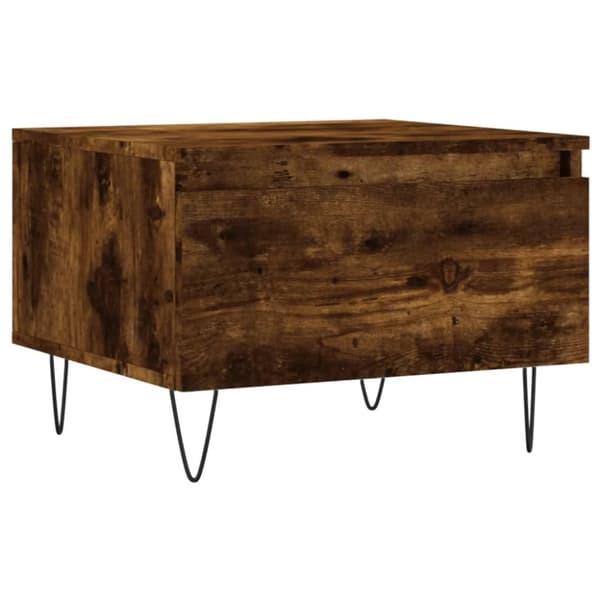Soffbord 2 st rökfärgad ek 50x46x35 cm konstruerat trä
