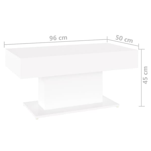 sofabord 96x50x45 cm spånplade hvid