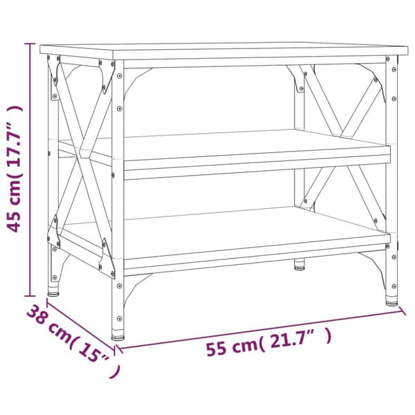 sidebord 55x38x45 cm konstrueret træ røget egetræsfarve